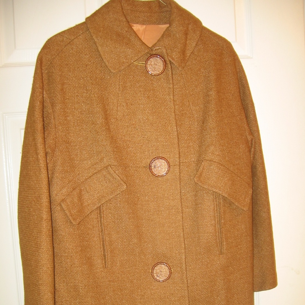 Vintage Sears Roebuck Brown Coat with Lrg Buttons